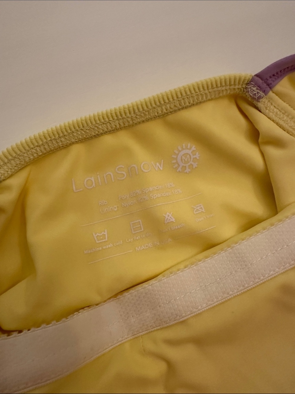 LainSnow Yellow One-Piece Swim with Lavender Trim - Picture 5 of 5
